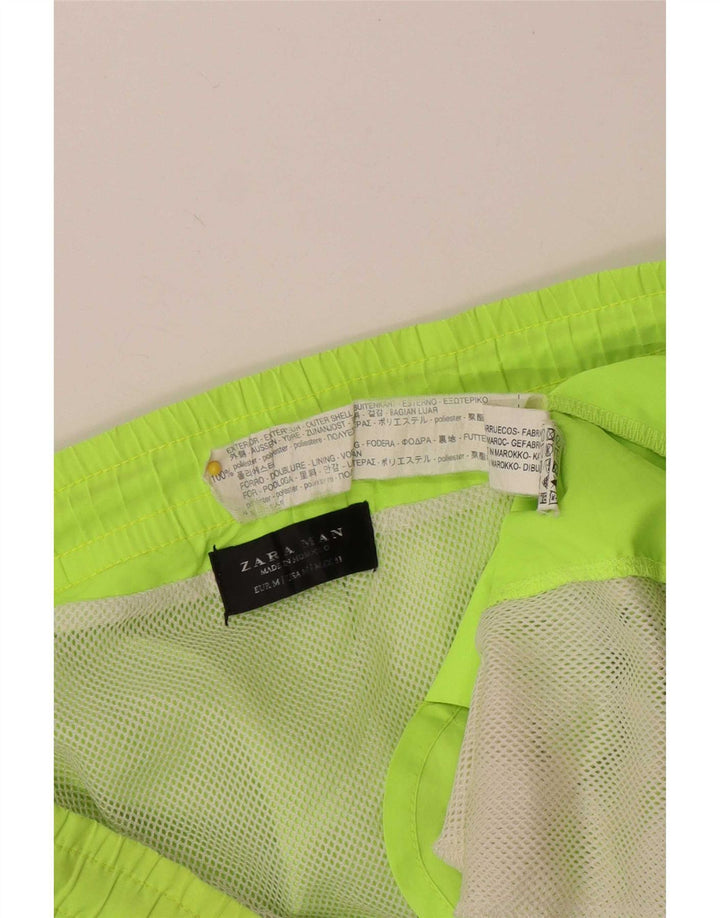 Zara Hombre Bañador Shorts Verde Medio Poliéster