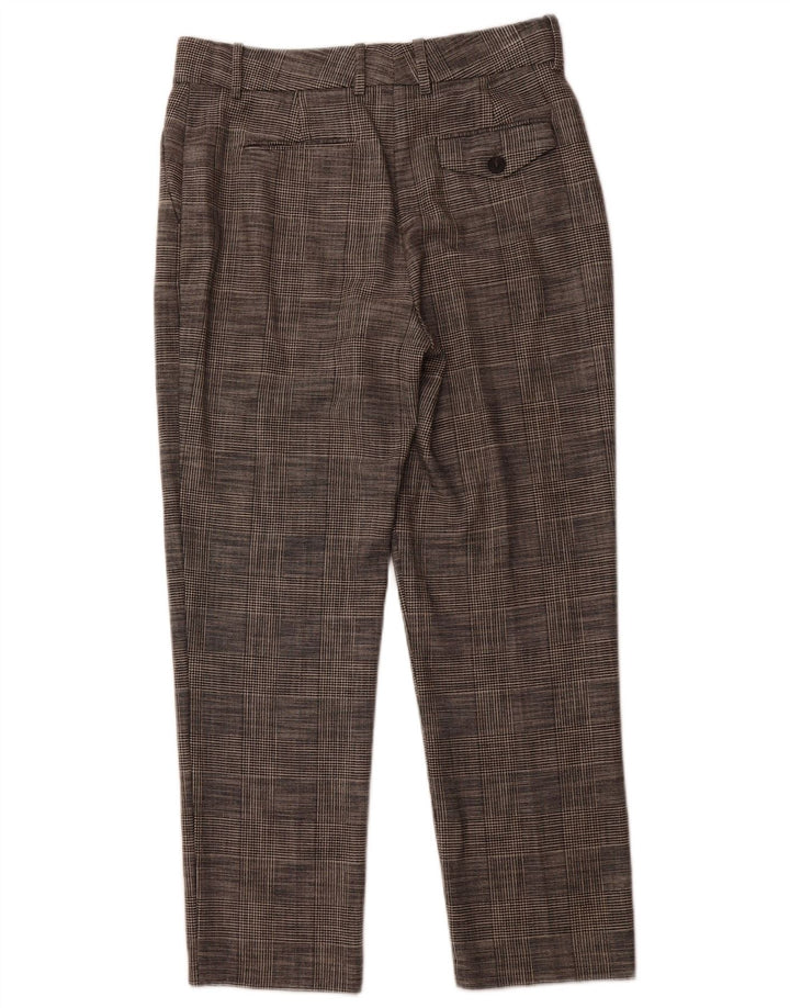 REISS Pantalones de traje de cintura alta para mujer UK 12 Medium W32 L28 Gris