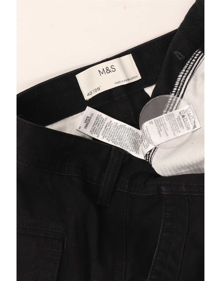 Marks & Spencer Pantalones cargo ajustados para hombre W40 L29 Algodón negro