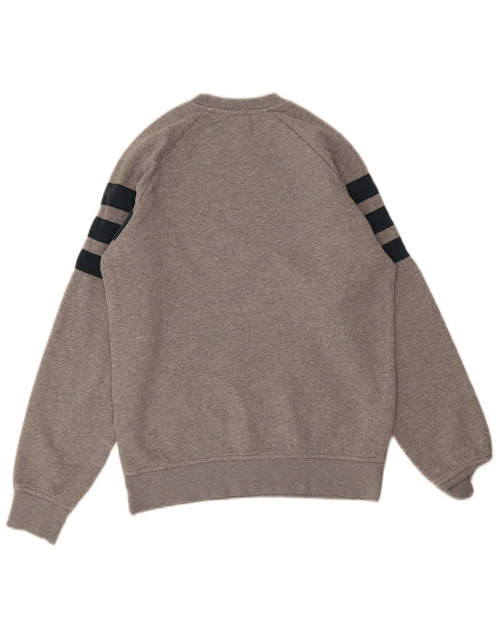 Adidas Hombre 3D Arc Sudadera Jumper Pequeño Gris Fair Isle Algodón