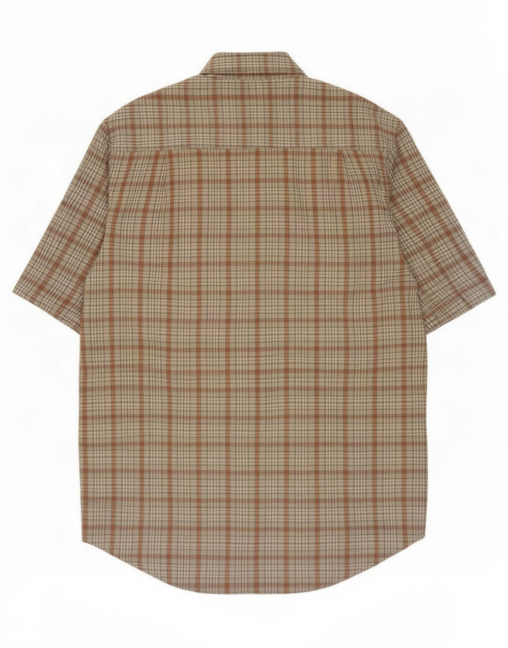 Camisa Timberland Hombre Manga Corta Algodón A Cuadros Gris Medio