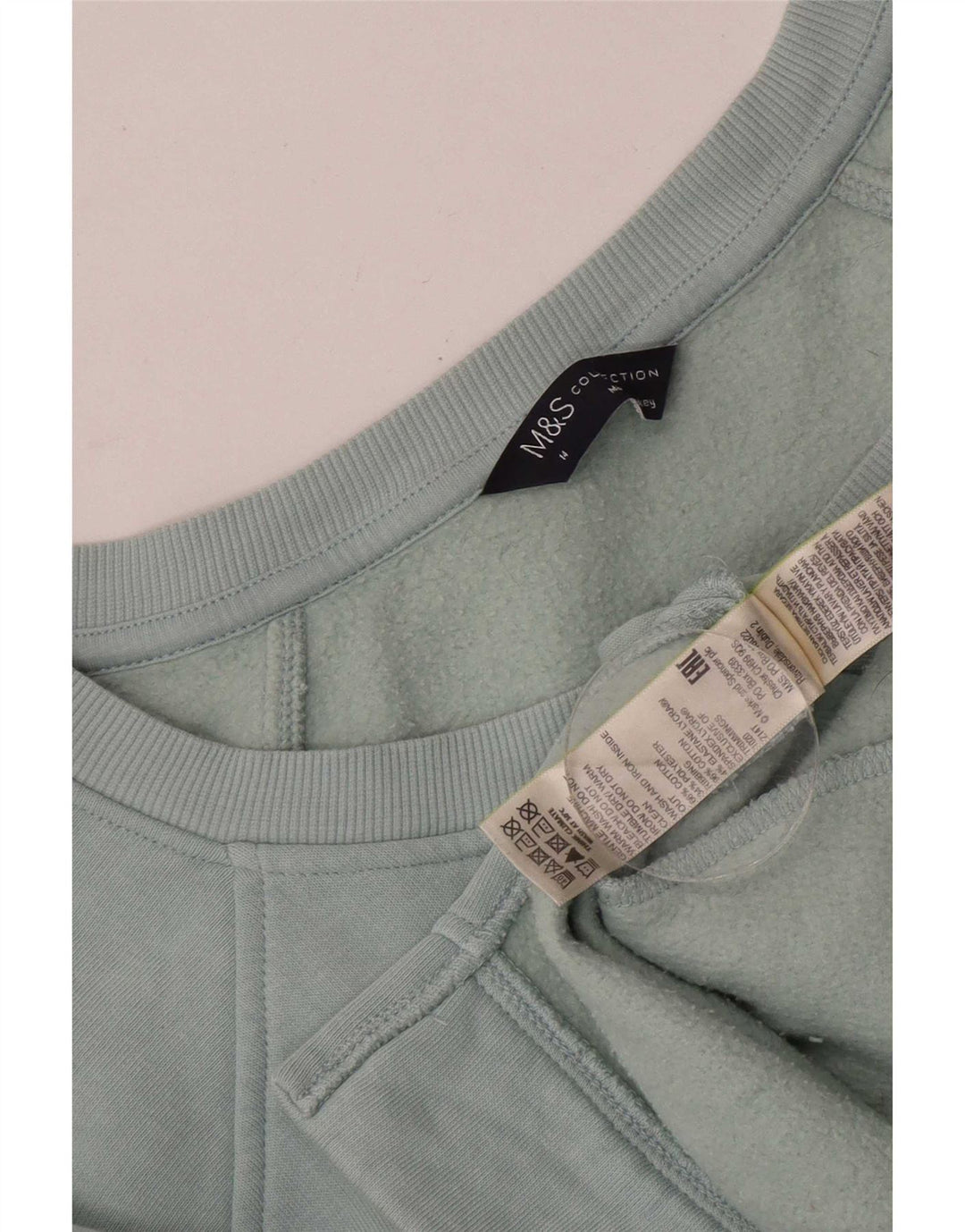 Marks & Spencer Sudadera Larga para Mujer Jersey UK 44 Algodón Azul Medio