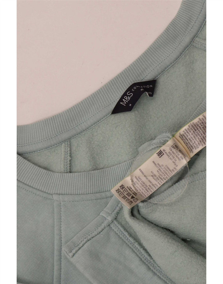 Marks & Spencer Sudadera Larga para Mujer Jersey UK 44 Algodón Azul Medio