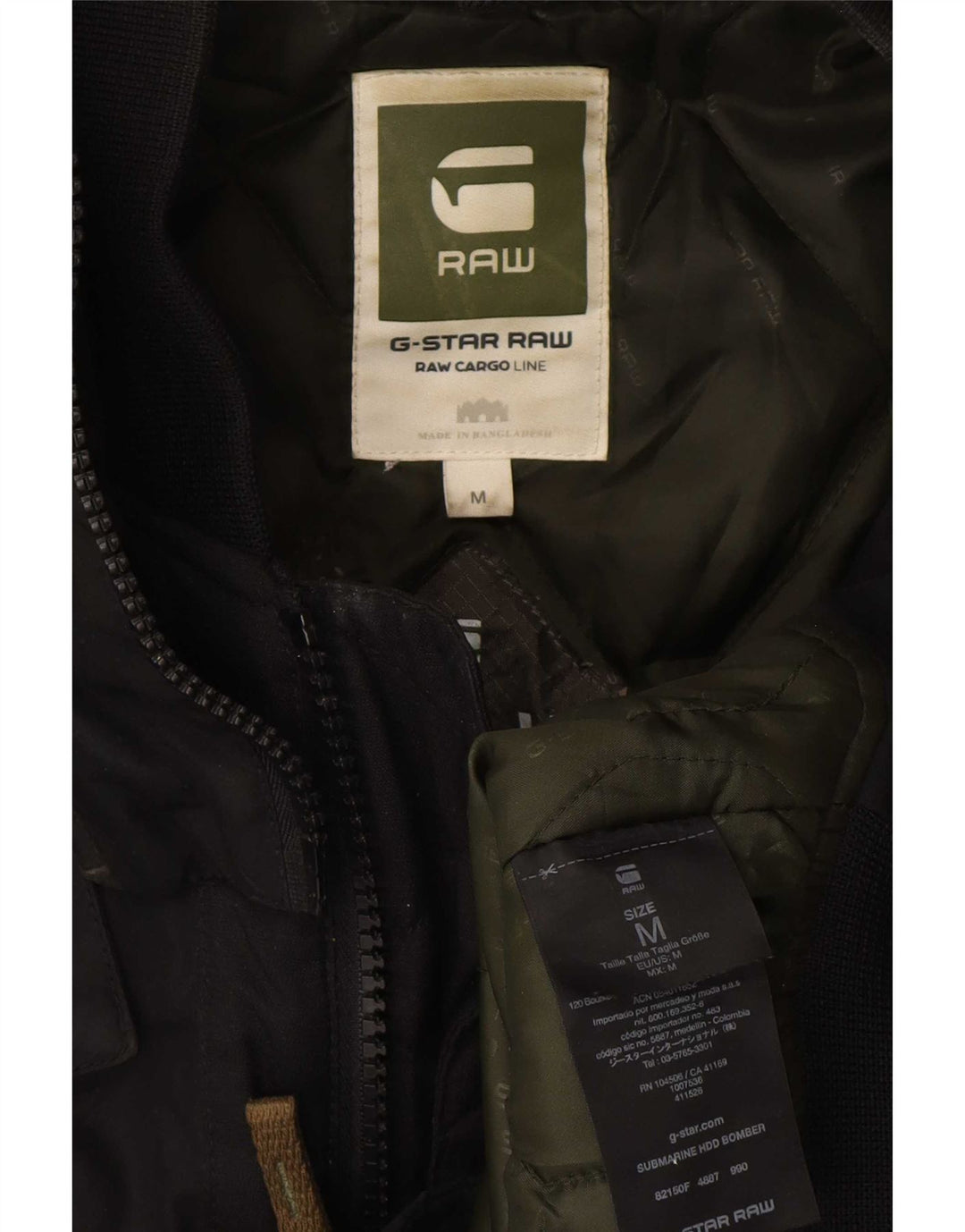 G-Star Chaqueta cortavientos con capucha para hombre UK 38 Mediano Negro Poliéster