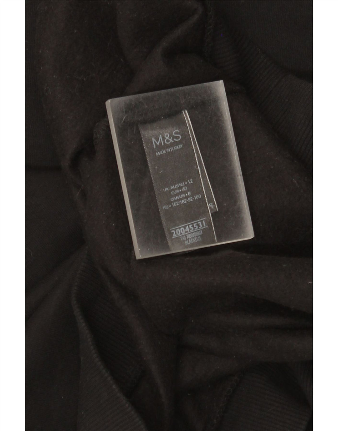 Marks & Spencer - Sudadera para mujer, talla 40, talla mediana, algodón negro