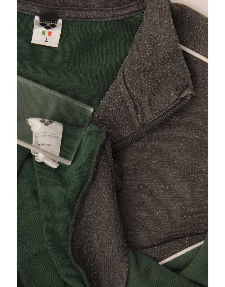 Arena Chaqueta de chándal para hombre de algodón gris con bloques de color grande