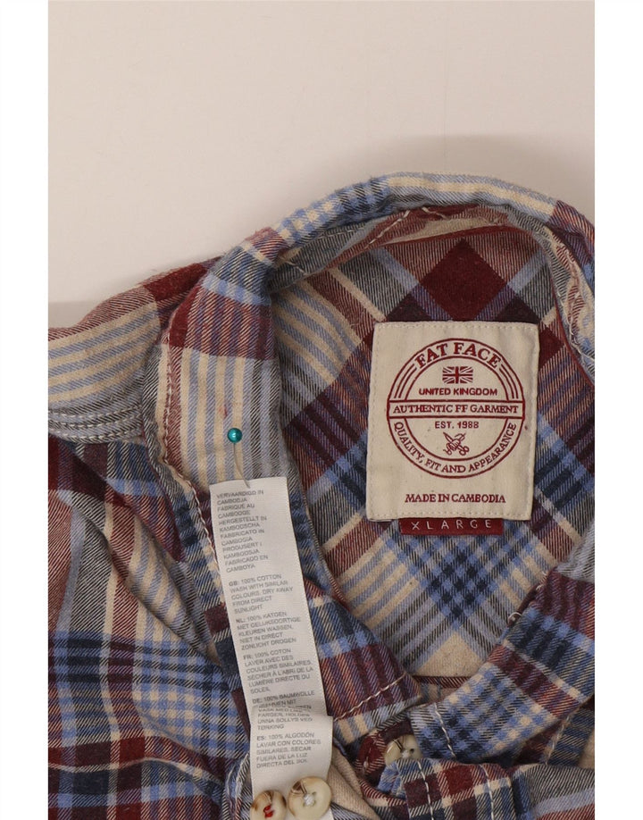 Camisa de franela para hombre Fat Face XL Algodón a cuadros multicolor