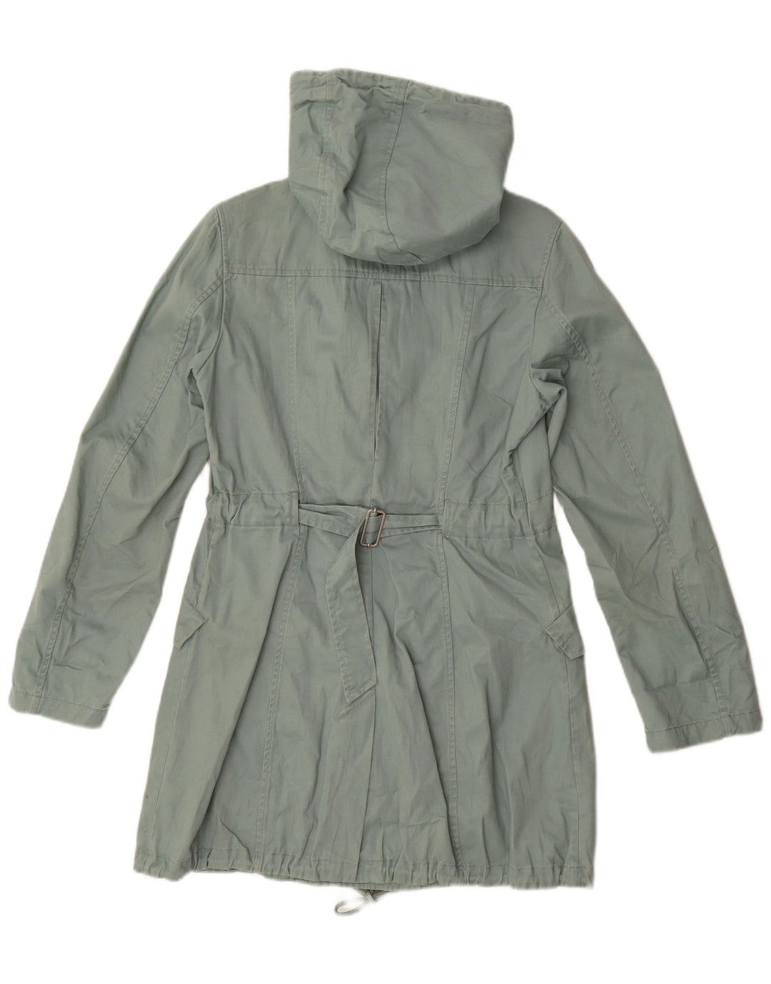 Benetton Parka Con Capucha Mujer IT 42 Algodón Verde Medio