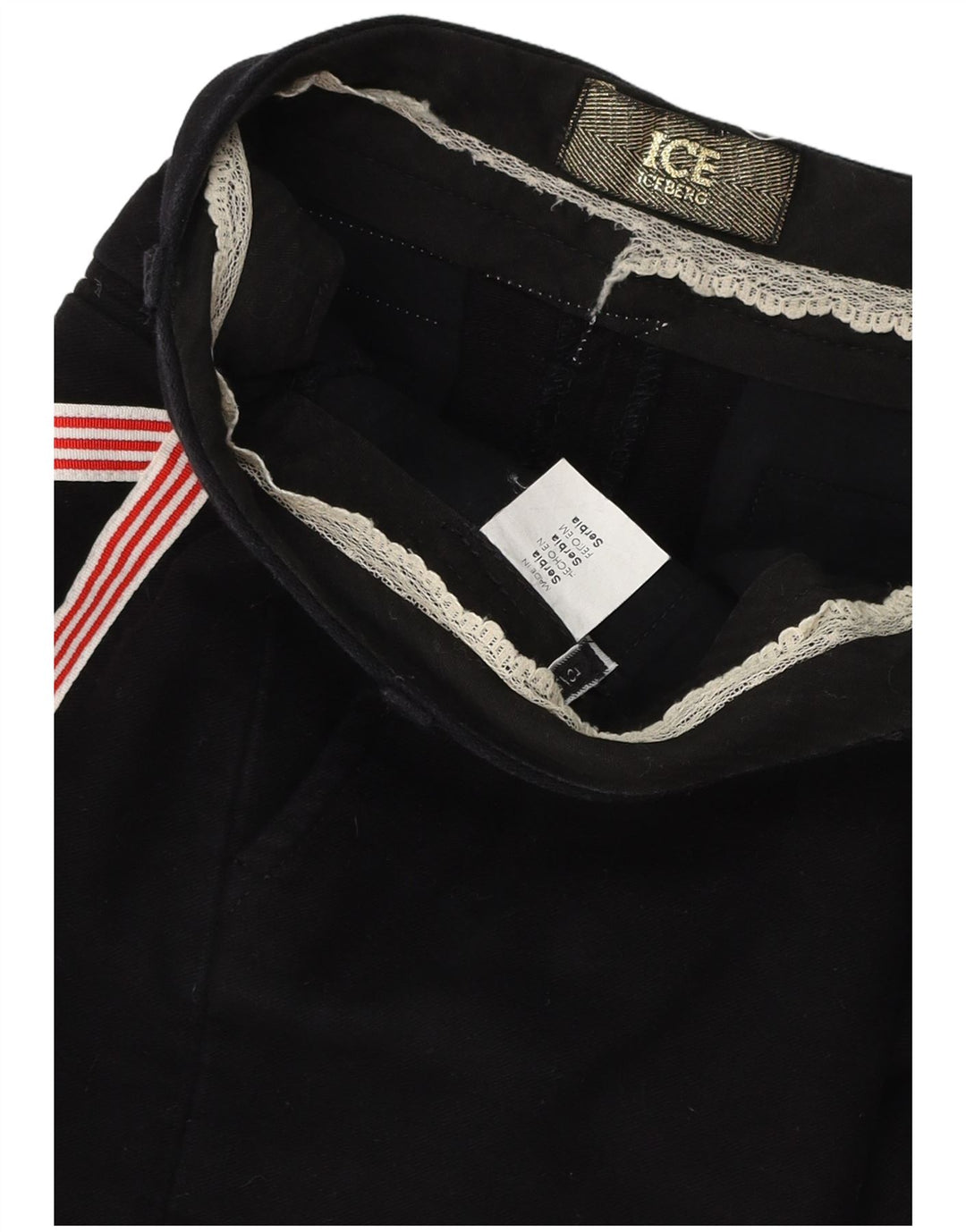 Iceberg Pantalones cortos chinos gráficos para mujer W30 Algodón negro mediano