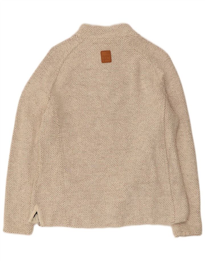 Weird Fish Sudadera con cuello y cremallera para mujer, talla 40, algodón gris medio