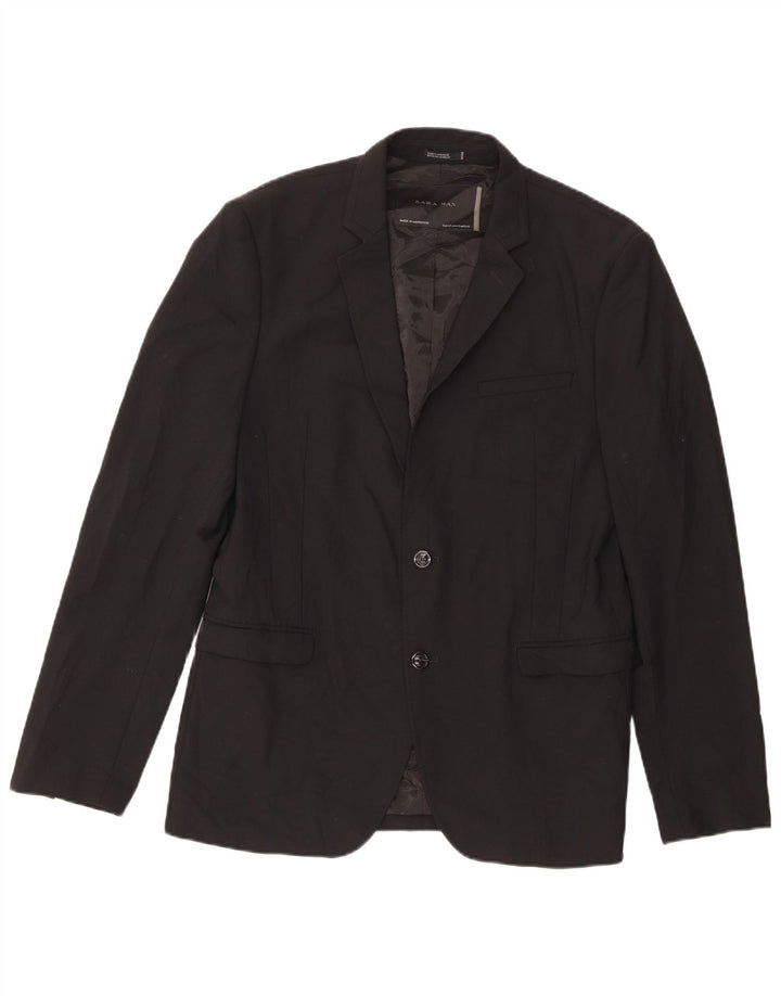Zara Chaqueta tipo blazer de 2 botones para hombre EU 52 3XL Poliéster negro