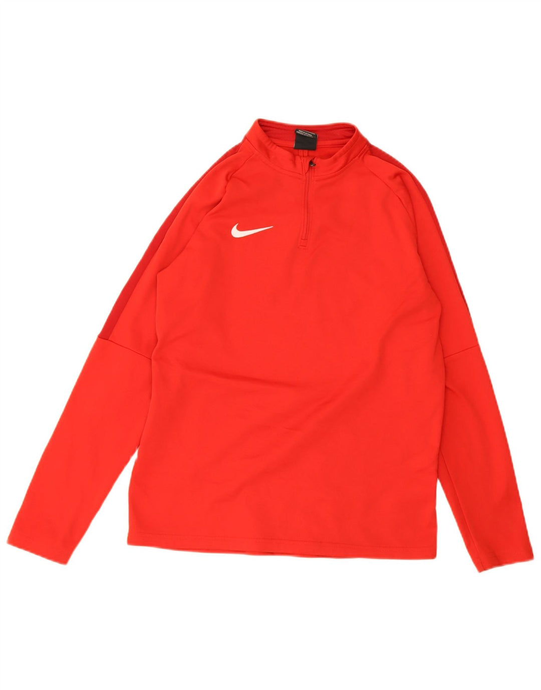 Nike Boys Dri Fit Zip Neck Top Manga Larga 13-14 Años XL Rojo Poliéster
