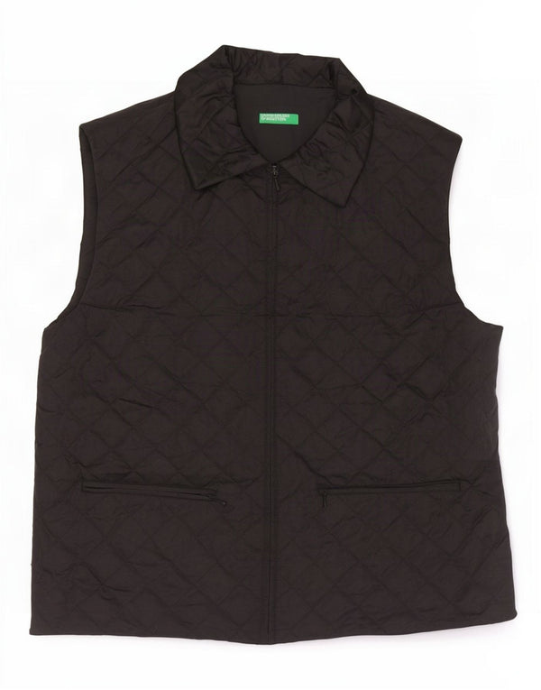 Benetton Chaleco Acolchado Mujer UK 46 Large Poliamida Negro