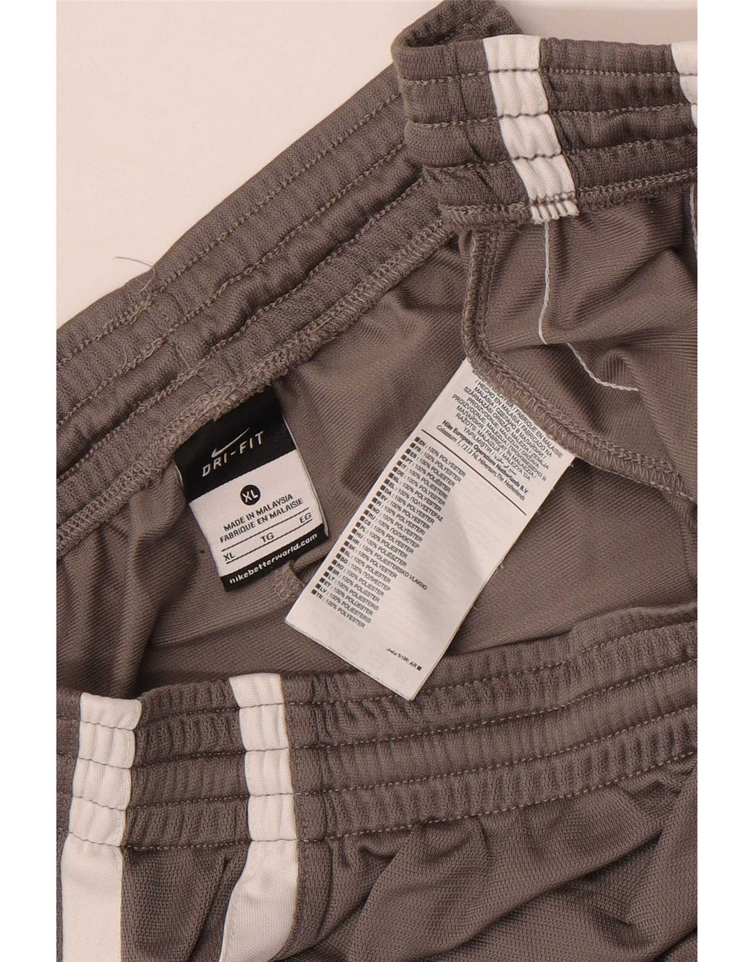 Nike Pantalones cortos deportivos Dri Fit para hombre XL Gris Colorblock Poliéster