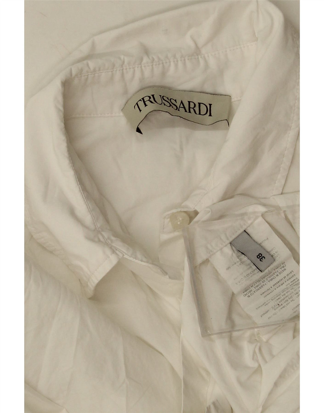 Camisa Trussardi Mujer Oversize IT 38 XS Algodón Blanco