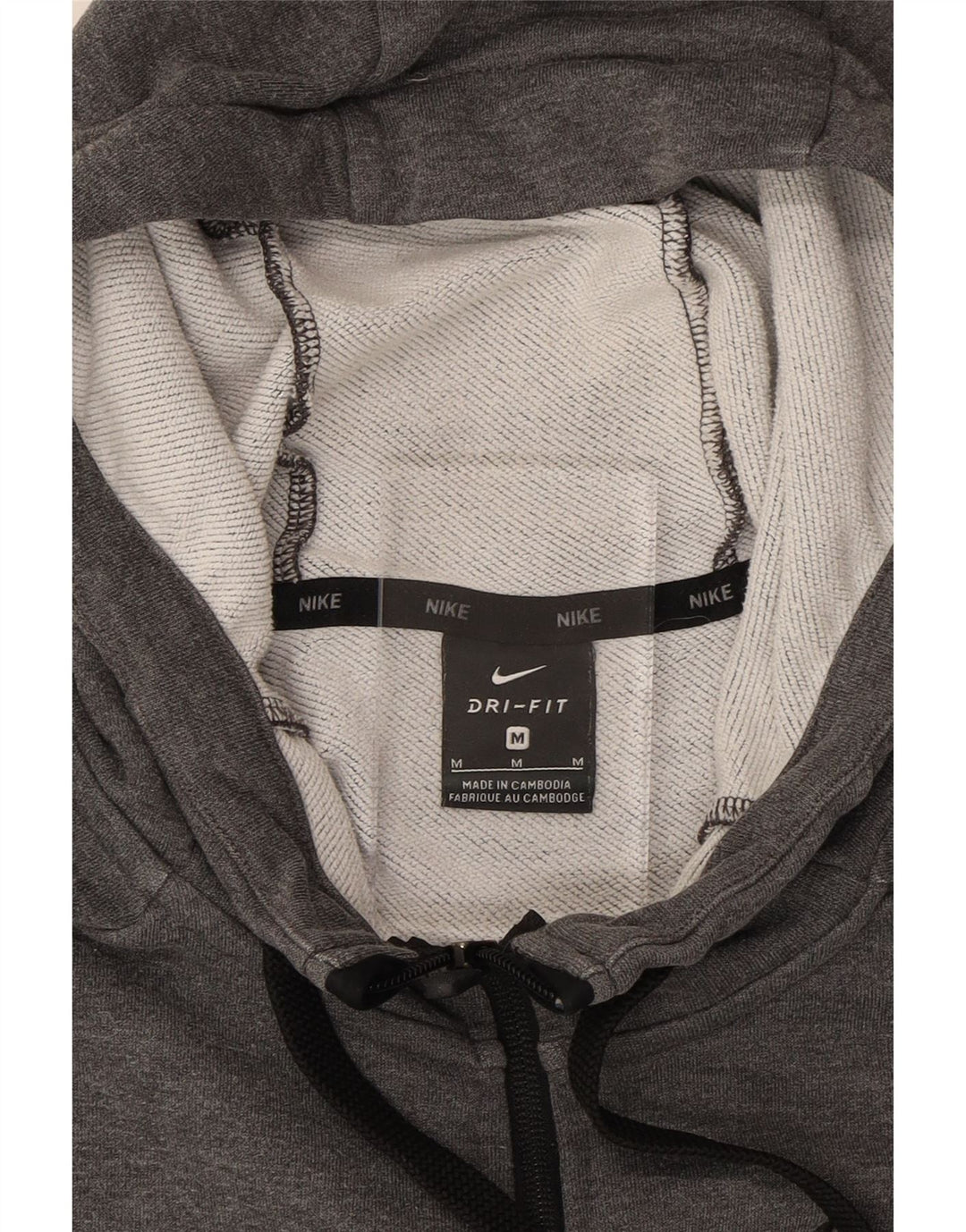 NIKE Mens Dri Fit Zip Hoodie Sweater Medium Grey Polyester Vintage Nike and Second-Hand Nike from Messina Hembry 