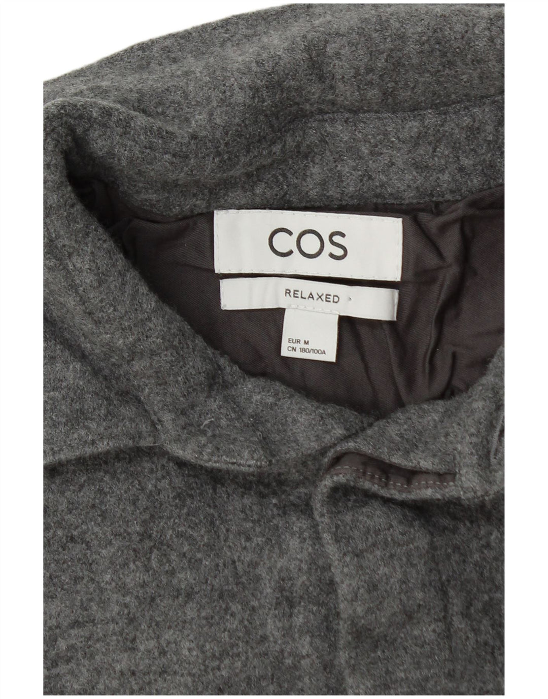 Camisa de franela de leñador de ajuste relajado para mujer Cos UK 44 Gris medio