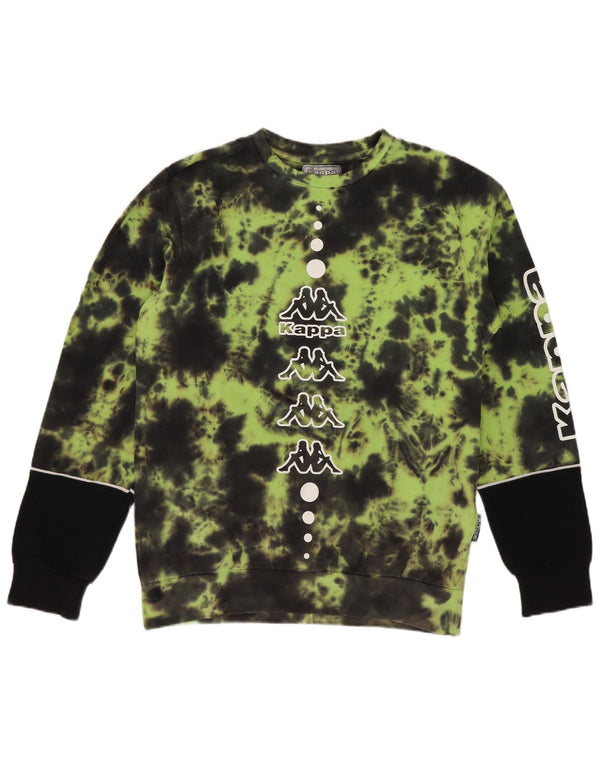 Kappa Boys Graphic Sudadera Jumper 11-12 años Verde Tie Dye