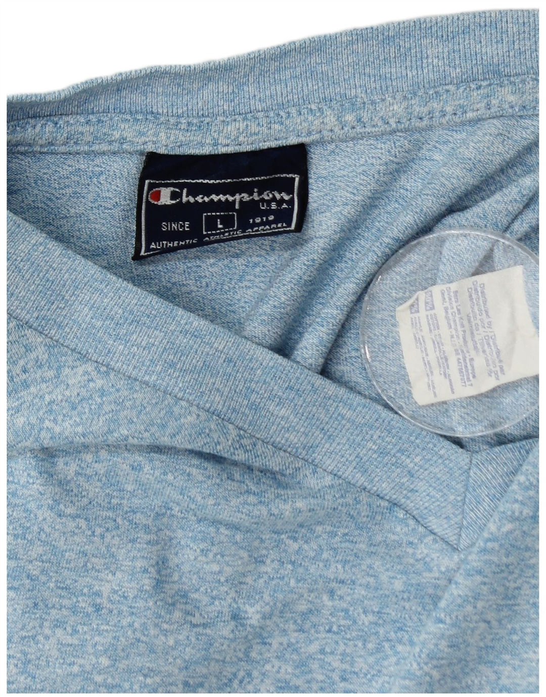 CHAMPION Camiseta para hombre Top grande de algodón moteado azul