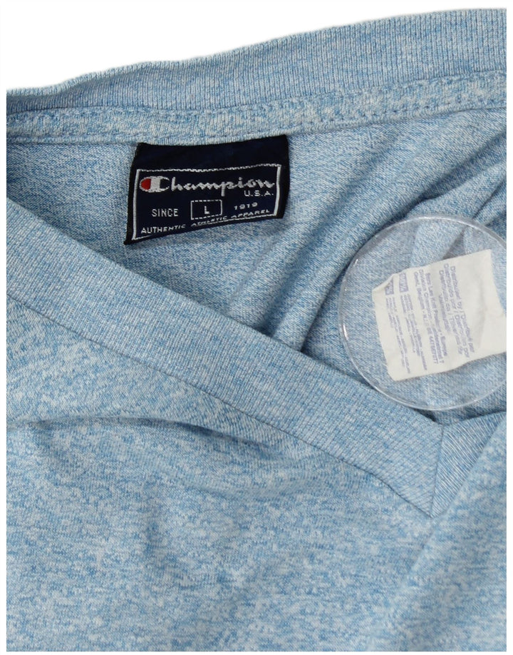 CHAMPION Camiseta para hombre Top grande de algodón moteado azul