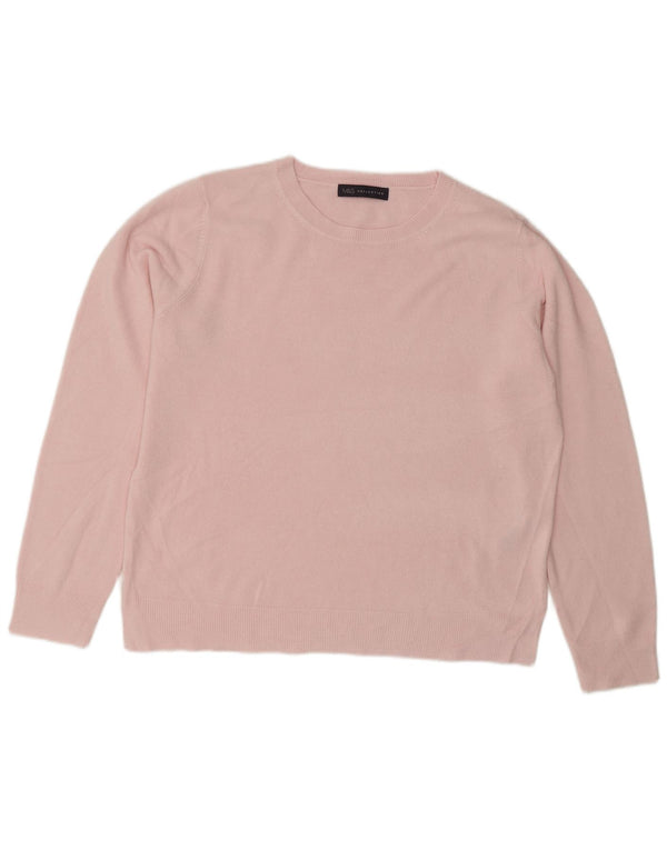 Marks & Spencer Suéter de cuello redondo para mujer UK 46 Grande Acrílico rosa