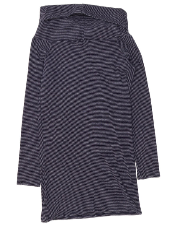 Zara Womens Trafaluc T-Shirt Dress UK 16 Large Navy Blue Pinstripe