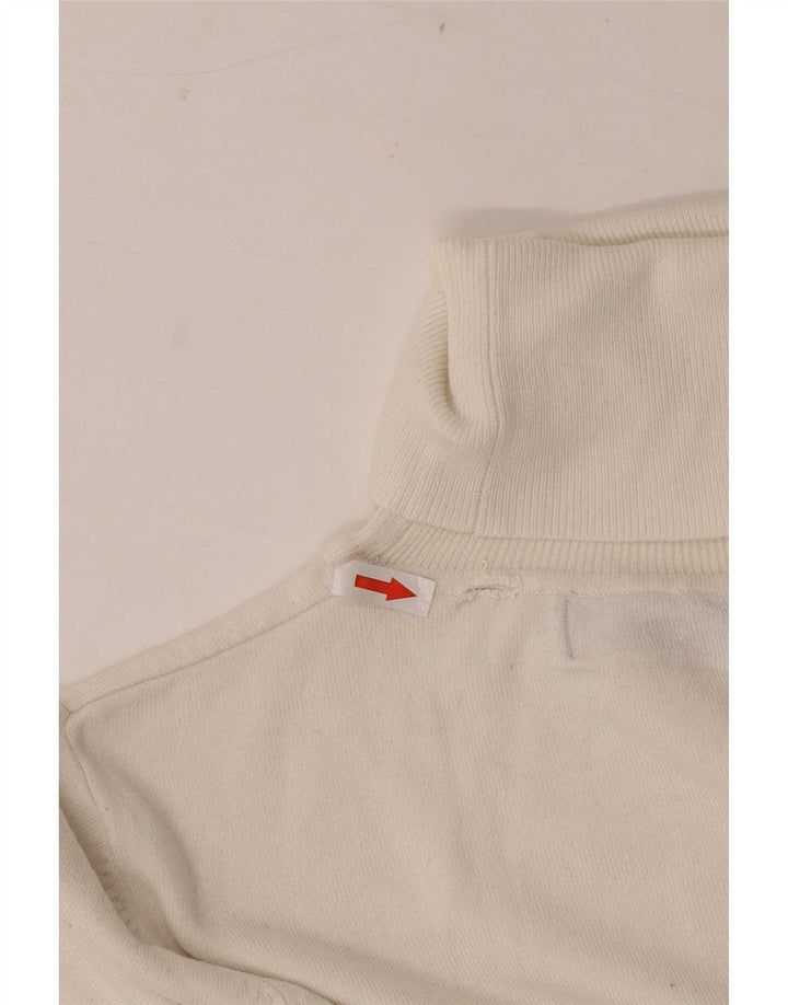 Zara - Jersey con cuello vuelto para mujer, talla 40, tamaño mediano, rayón blanco