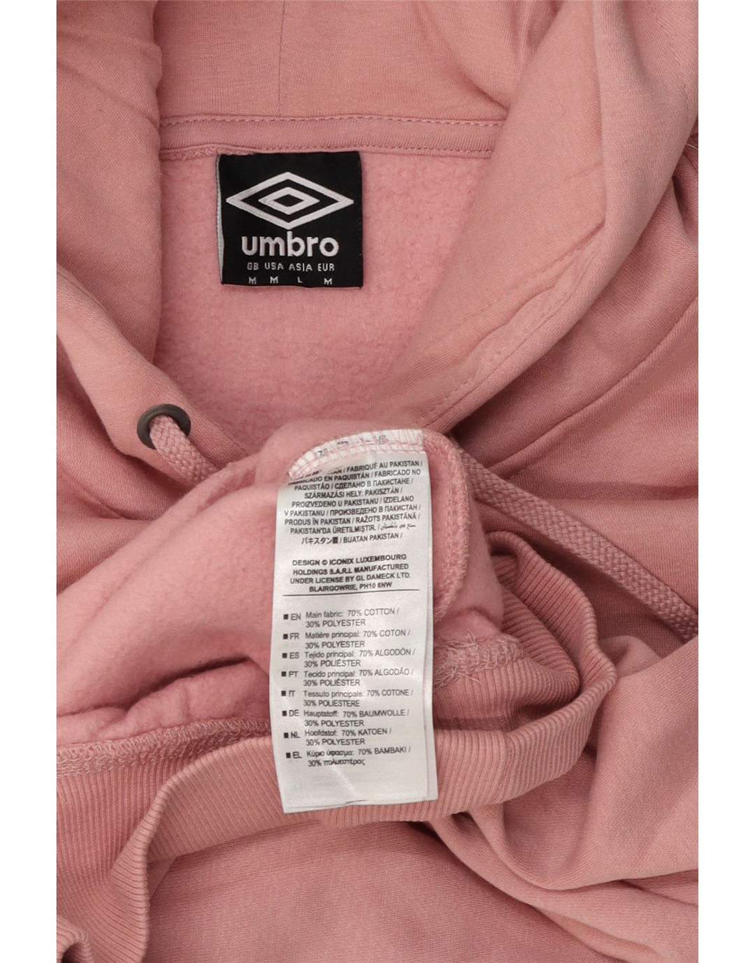 Umbro Hombre Sudadera Con Capucha Gráfica Jersey De Algodón Rosa Medio