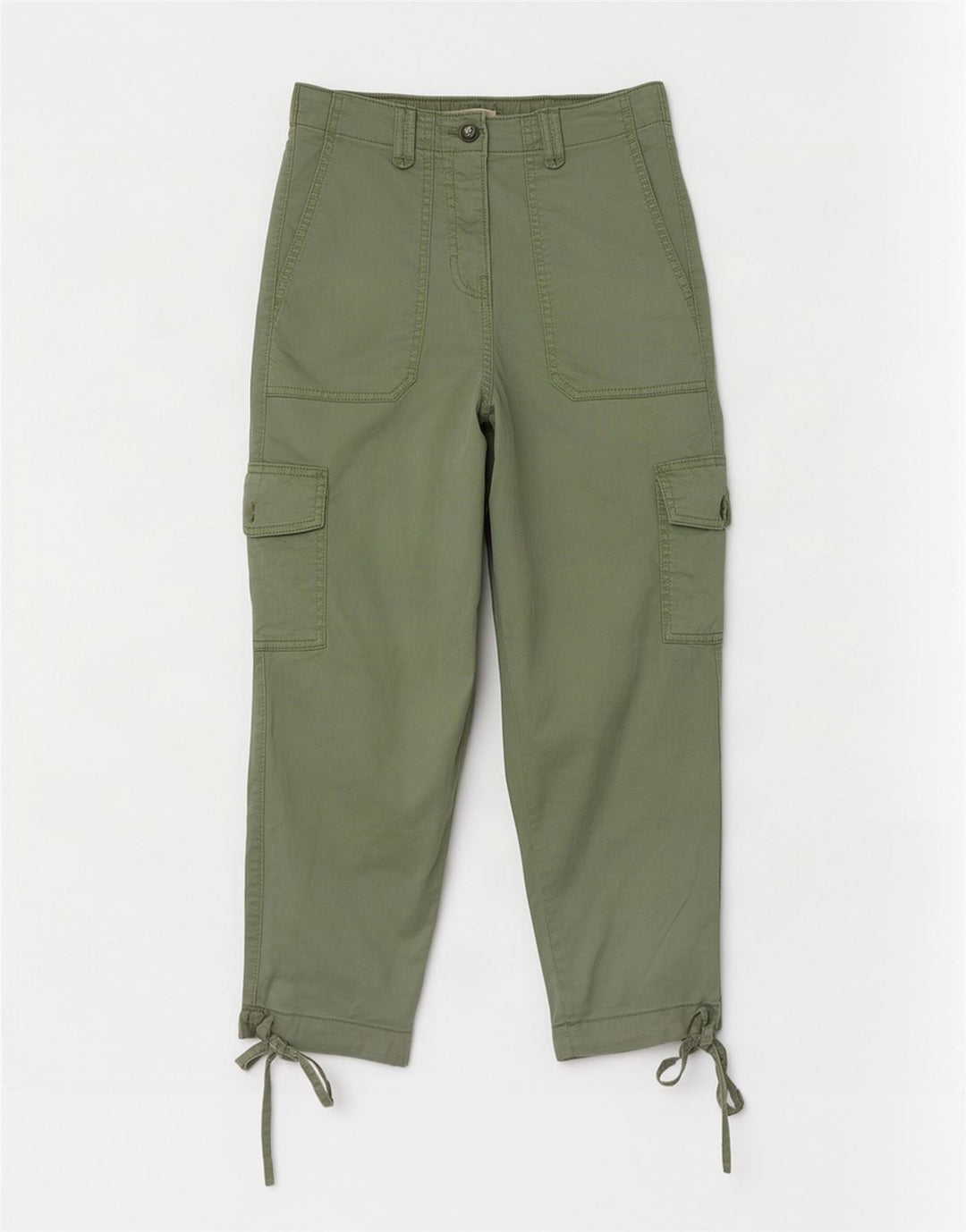 Pantalones Cargo Marks & Spencer Mujer Crop Medium W26 L23 Lyocell Verde
