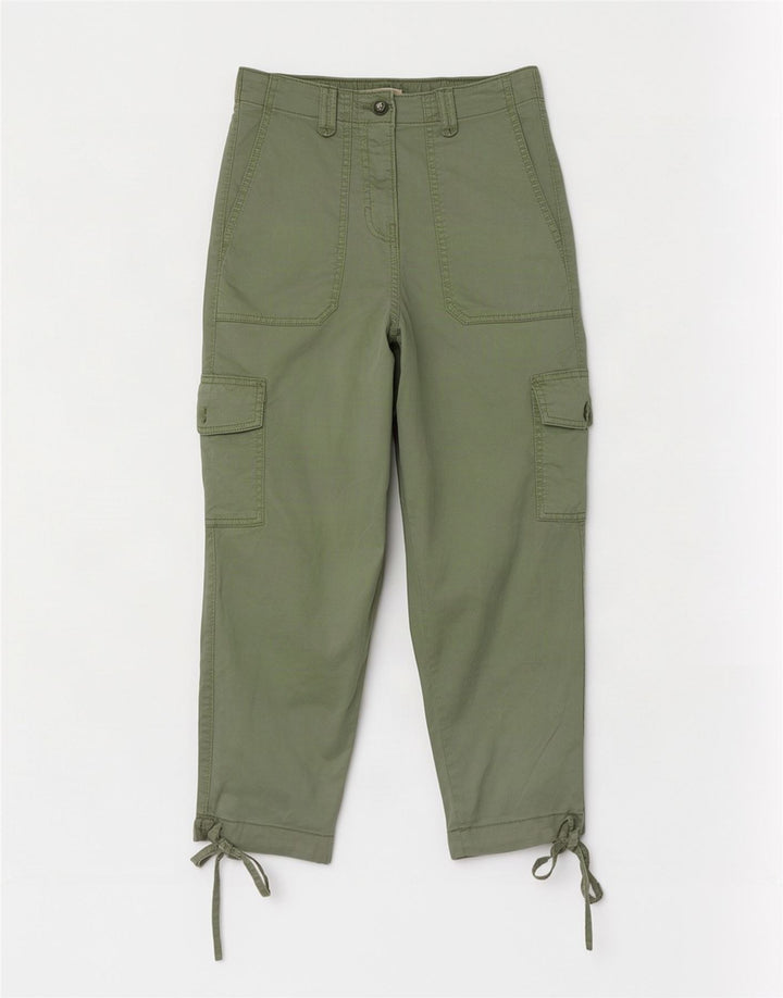 Pantalones Cargo Marks & Spencer Mujer Crop Medium W26 L23 Lyocell Verde