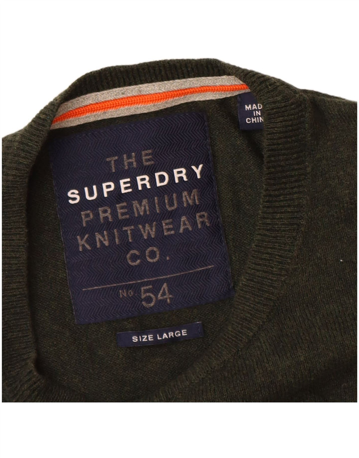 Superdry Jersey De Cuello Redondo Para Hombre Jersey De Algodón Verde Grande