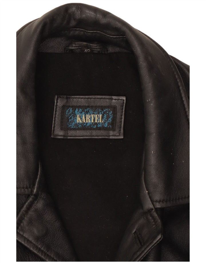 Kartel Chaqueta de cuero para hombre Reino Unido 40 Grande Negro