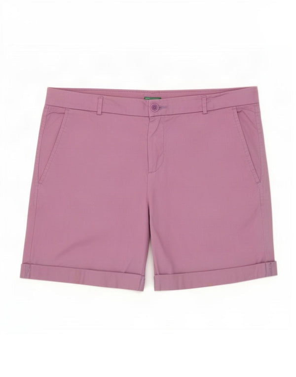 Pantalones Cortos Chinos Benetton Mujer IT 44 Medium W34 Morado