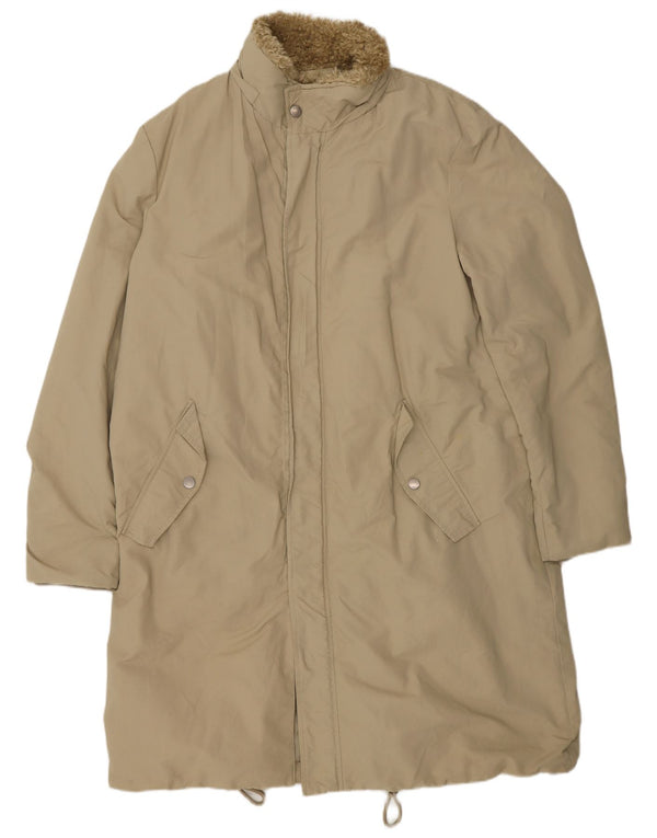 Zara Mens Abrigo Cortavientos Reino Unido 40 Grande Caqui Algodón