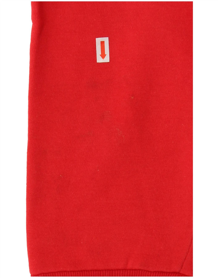 VINTAGE Mujer Botón Cuello Sudadera Jumper UK 18 XL Algodón Rojo