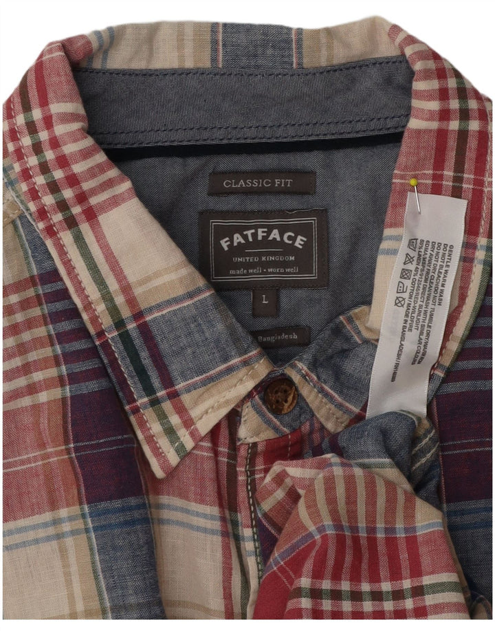 Camisa de corte clásico de manga corta para hombre de Fat Face Cuadros multicolores grandes
