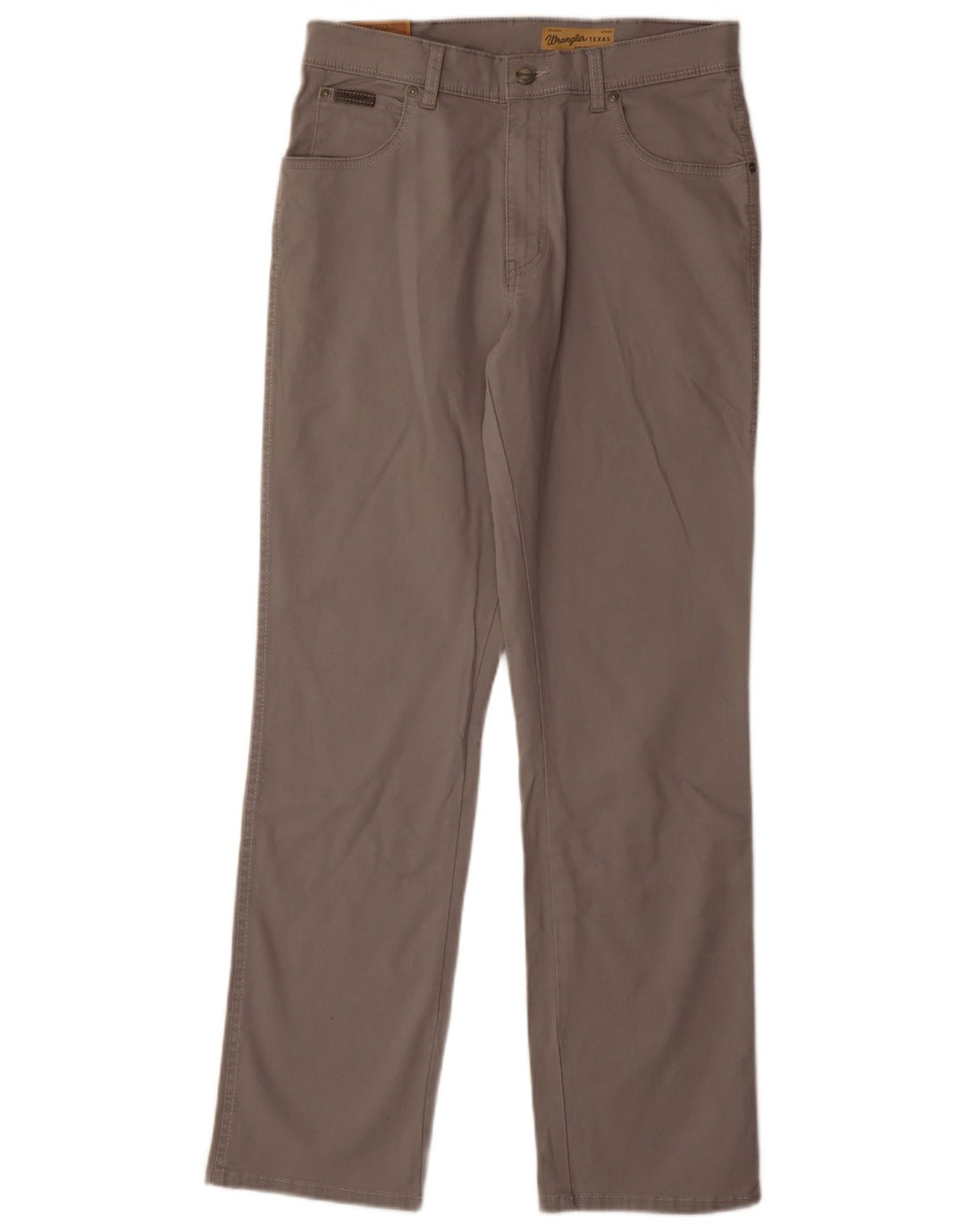 WRANGLER Pantalones casuales rectos elásticos Texas para hombre W32 L32 Algodón gris
