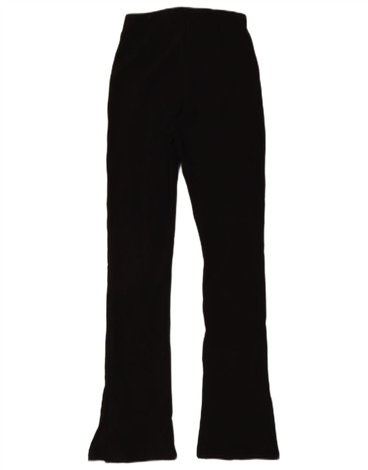 Zara Mujer Pantalón Casual Acampanado Pequeño W26 L30 Poliéster Negro