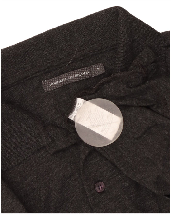 French Connection Polo para hombre pequeño de algodón gris