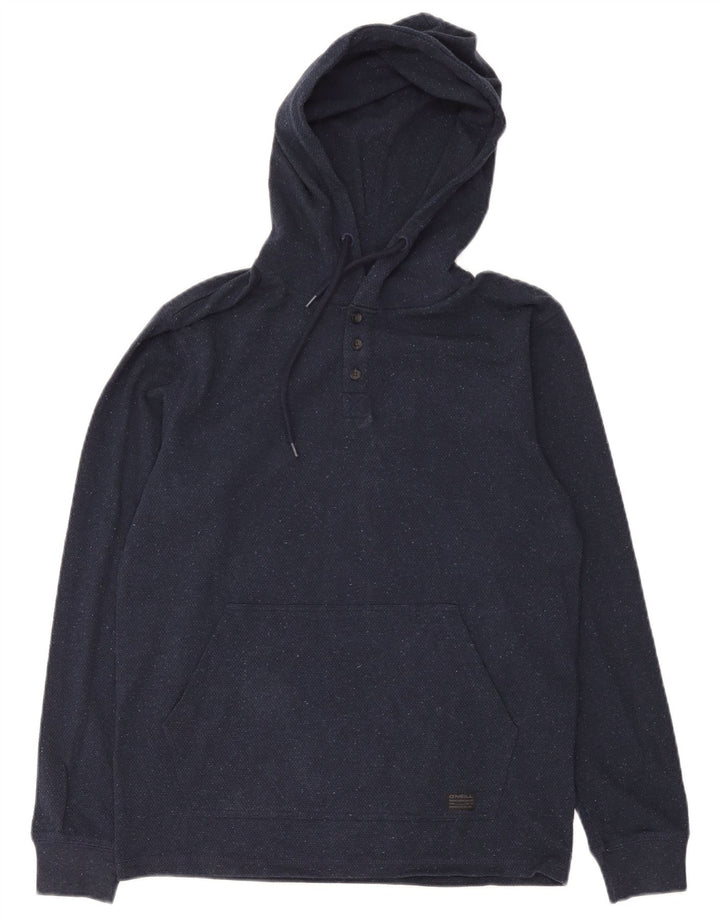 O'Neill - Sudadera con capucha y cuello con botones para hombre, talla pequeña, algodón azul marino