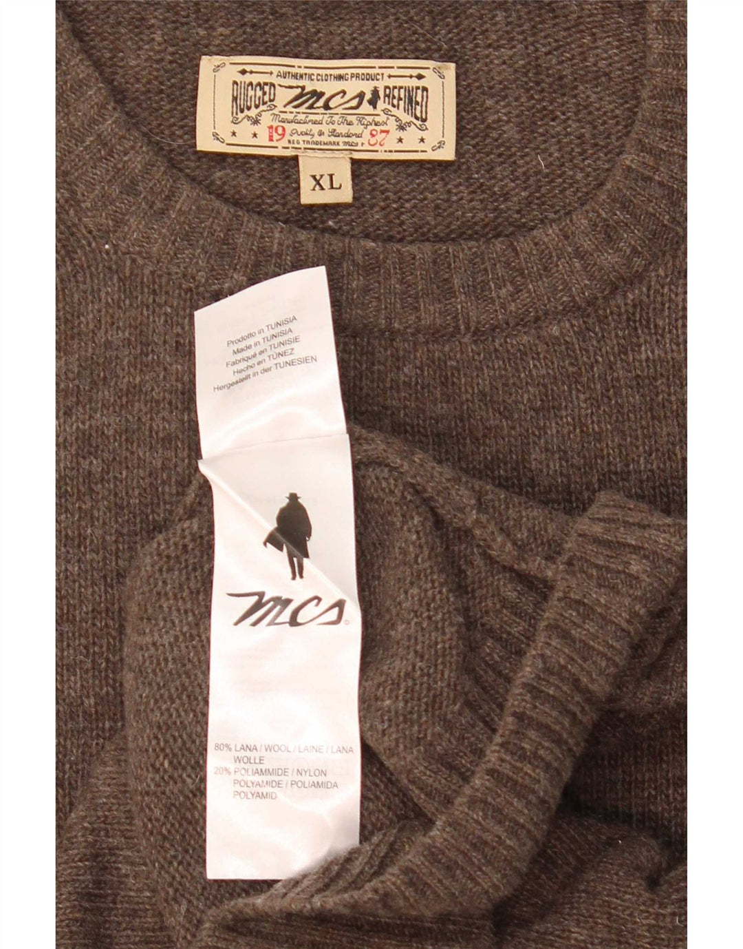 Marlboro Classics Jersey De Cuello Redondo Para Hombre XL Lana Marrón