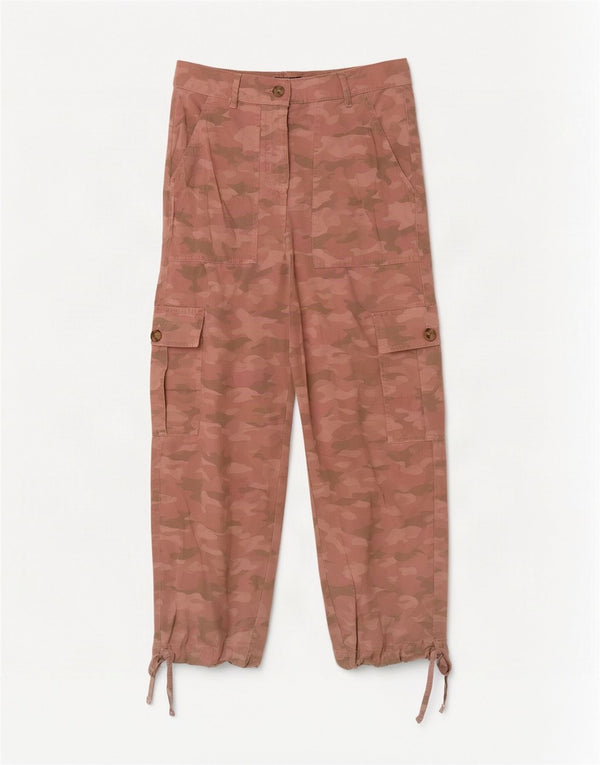 Marks & Spencer Pantalones Cargo Cortos para Mujer UK 6 XS W26 L23 Camuflaje Rosa