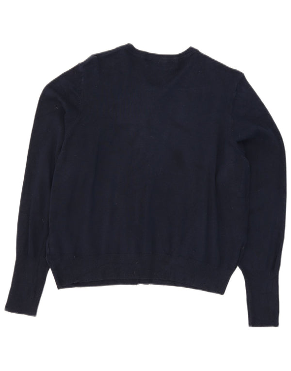 Marks & Spencer Suéter tipo cárdigan corto para mujer UK 20 2XL Viscosa azul marino