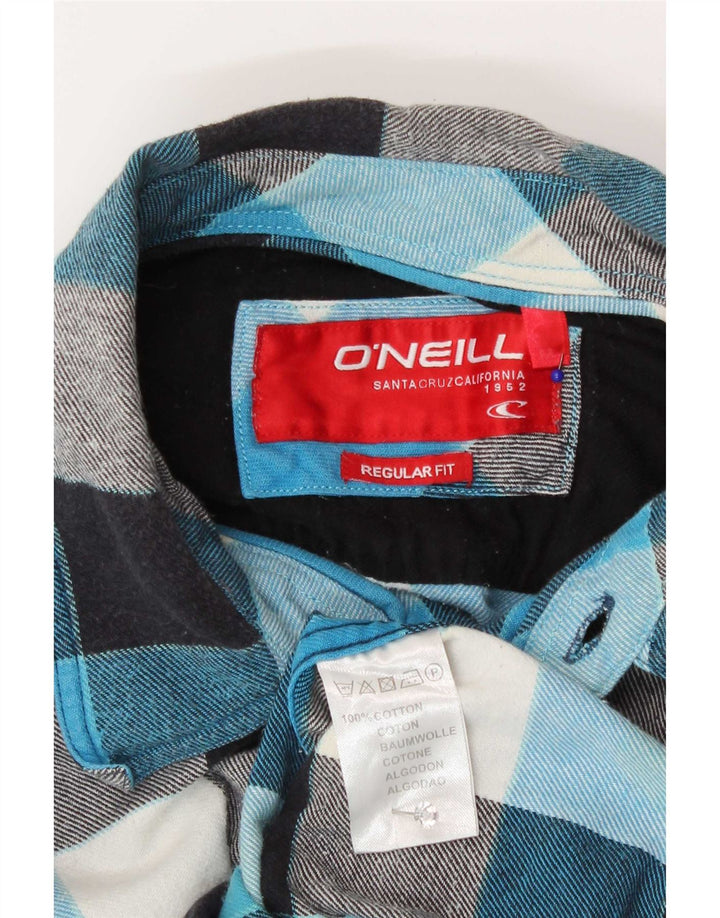 O'Neill Hombre Camisa De Franela De Corte Regular De Algodón A Cuadros Azul Medio