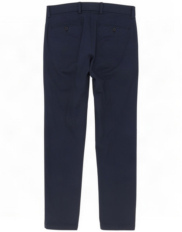 Gutteridge Mens Straight Suit Trousers IT 50 Large W36 L30 Navy Blue Cotton