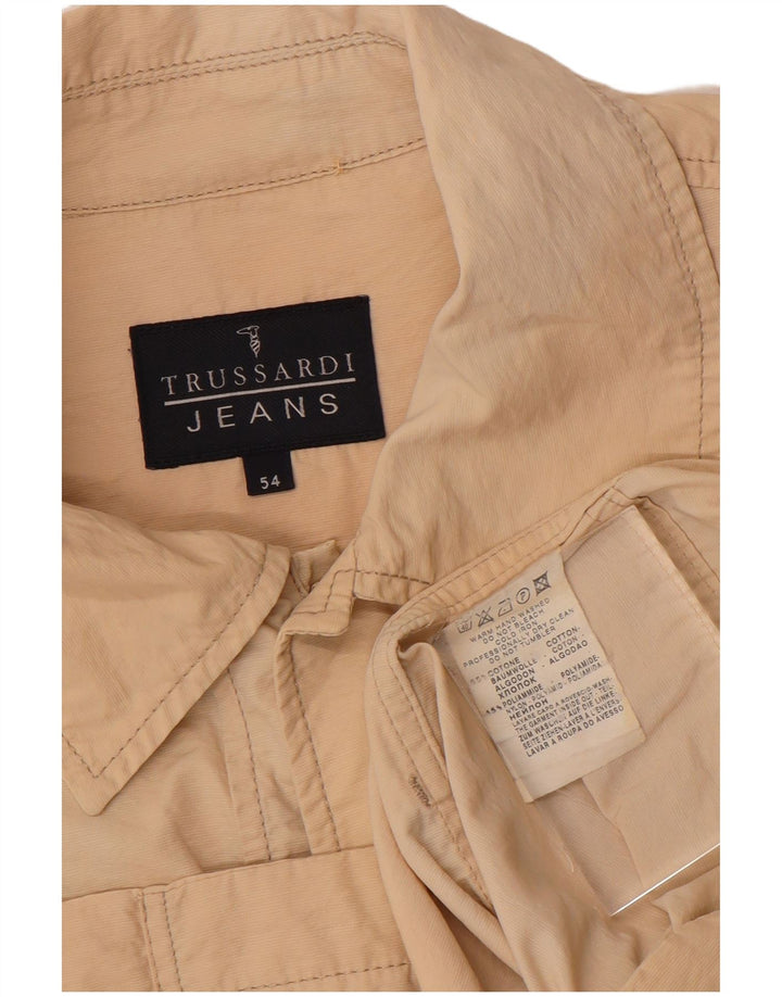 TRUSSARDI JEANS Chaqueta utilitaria para hombre IT 54 2XL Algodón beige
