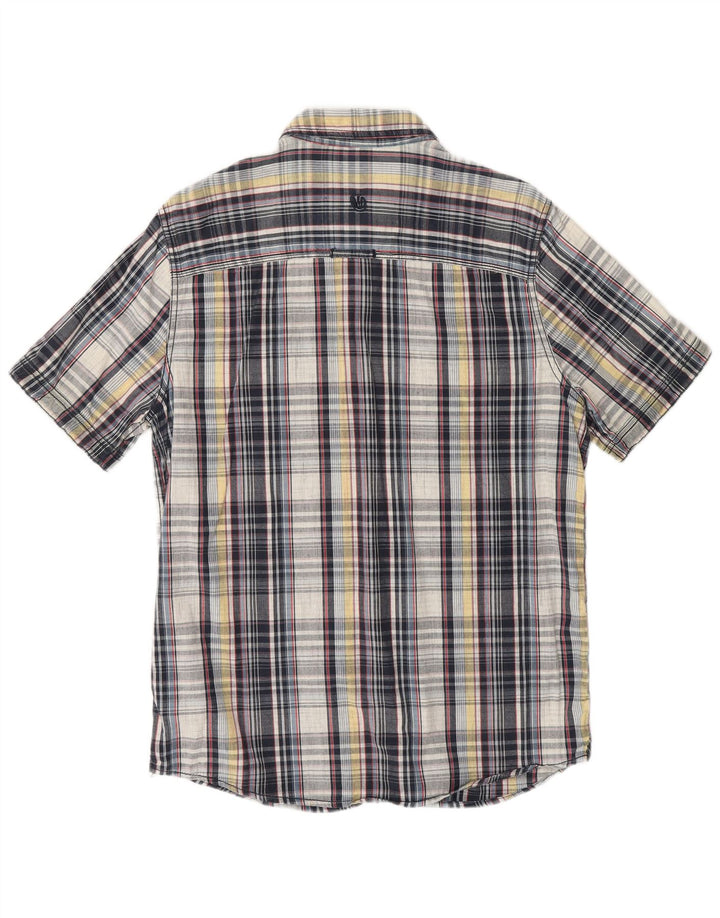 FAT FACE Camisa de manga corta de ajuste clásico para hombre Cuadros multicolores medianos