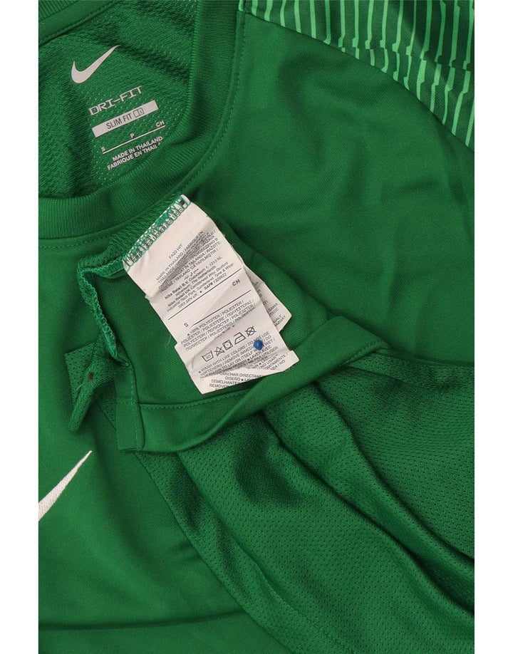 Nike Camiseta ajustada Dri Fit para hombre Top pequeño de poliéster a rayas verdes