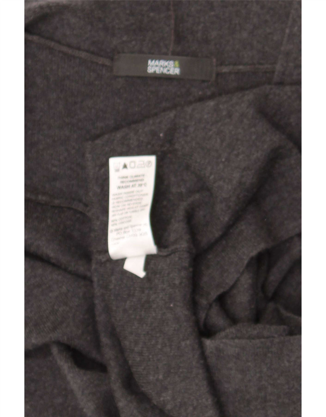 Marks & Spencer Suéter tipo cárdigan sin mangas para mujer UK 42 Gris medio