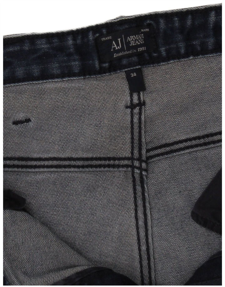 Armani Hombre Vaqueros Slim W34 L31 Algodón Azul Marino